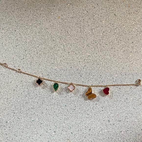 None Jewelry - 10k yellow gold Multi-Color Charm Bracelet